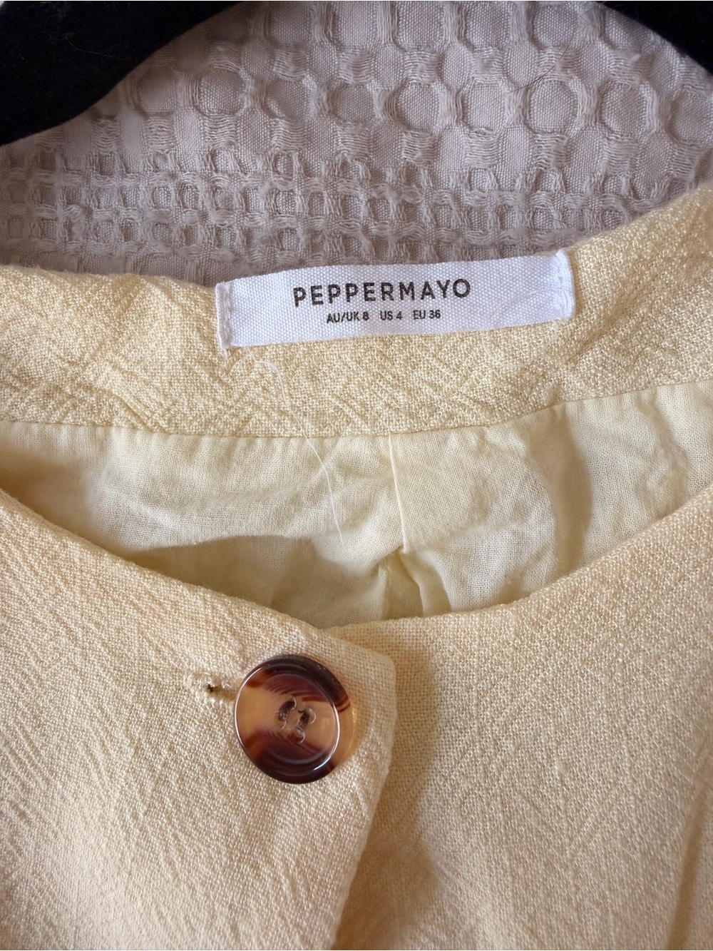 Peppermayo Butter Yellow Castello Fiore Linen Mini Dress - Picture 5 of 5